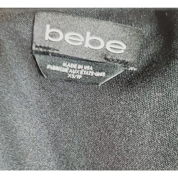 Bebe Black Neoprene Deep Vee V-neck maxi Mermaid Formal evening gown Dress XS - Picture 5 of 16